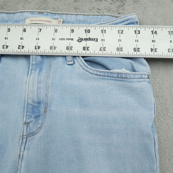 Levi's 721 Jeans Women's Size 27 Blue High-Rise Skinny Denim 28" Inseam Stretch - Picture 4 of 16